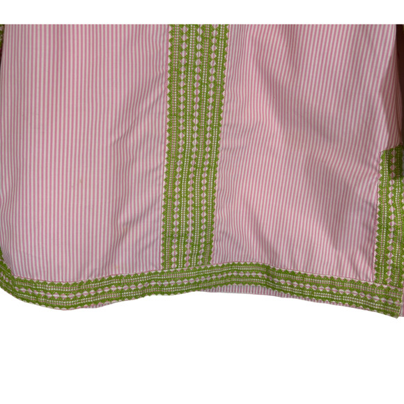 Gretchen Scott Designs Embroidered Top - Odessa Pink & Green Shirt Boho Sz M - Picture 4 of 11